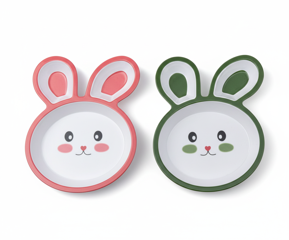 Adorable Bunny-Eared Multi-Sectional Snack Trays