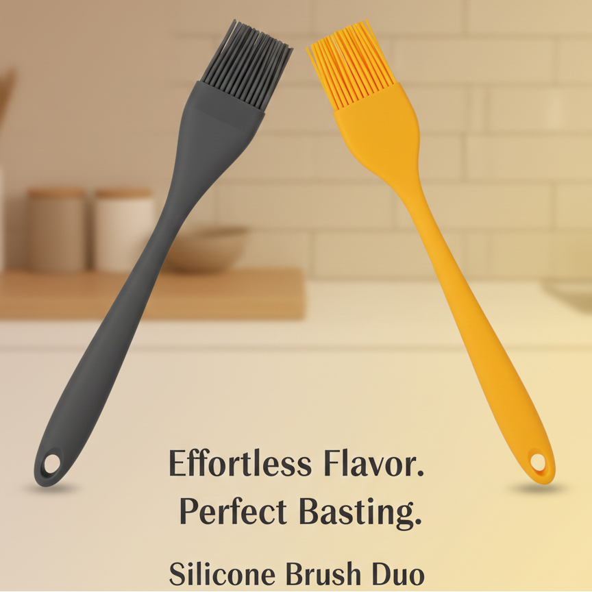 Ultimate Silicone Basting & Pastry Brush Duo 2 Pcs