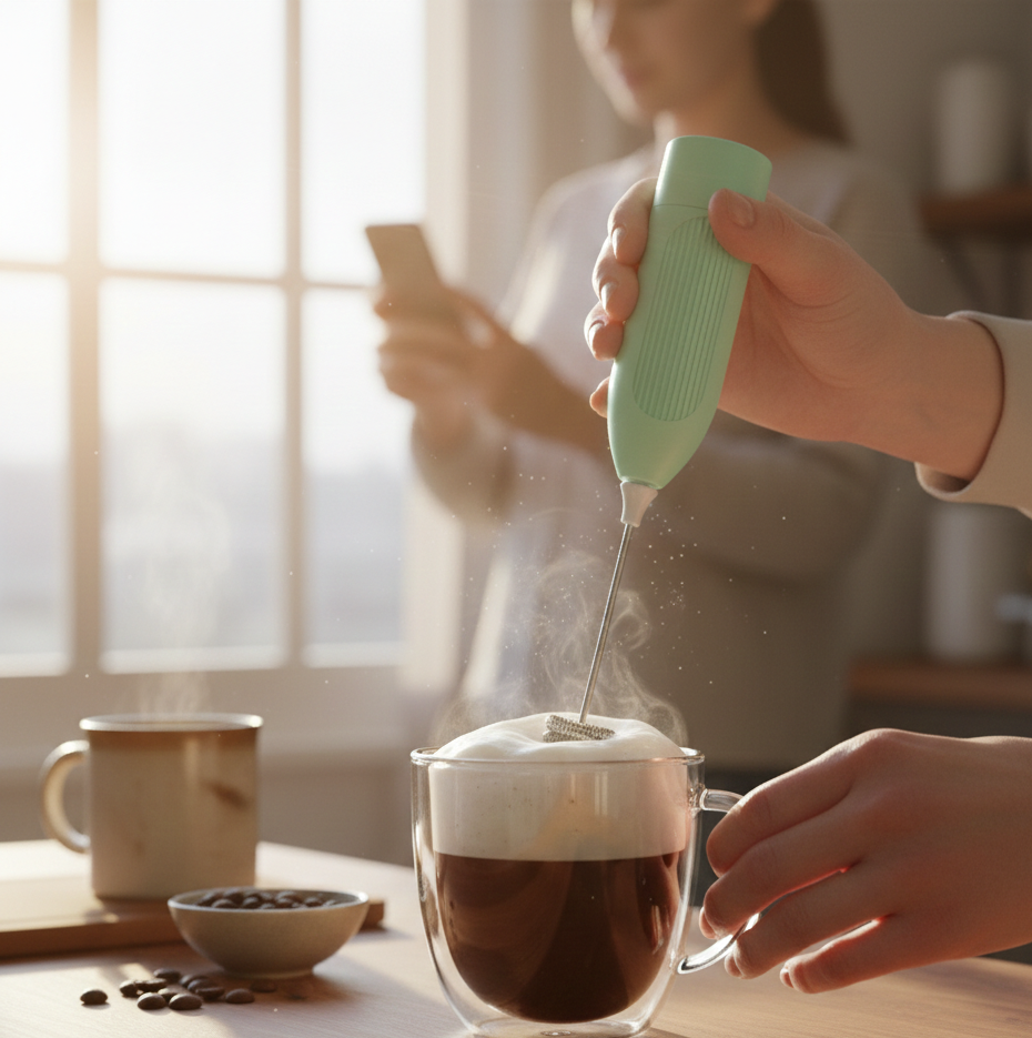 Barista-Grade Electric Handheld Coffee Blender