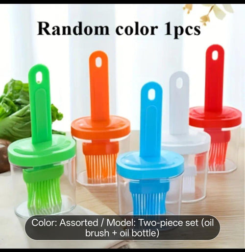 2-in-1 Silicone Basting Brush and Oil Dispenser Bottle Set