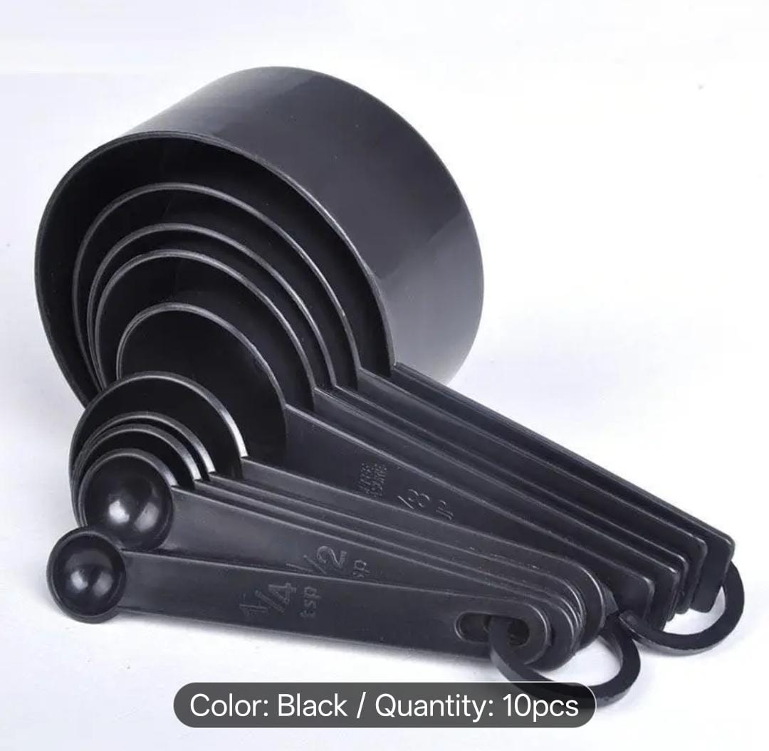 Premium 10-Piece Measuring Cups and Spoons Set – Sleek Matte Black
