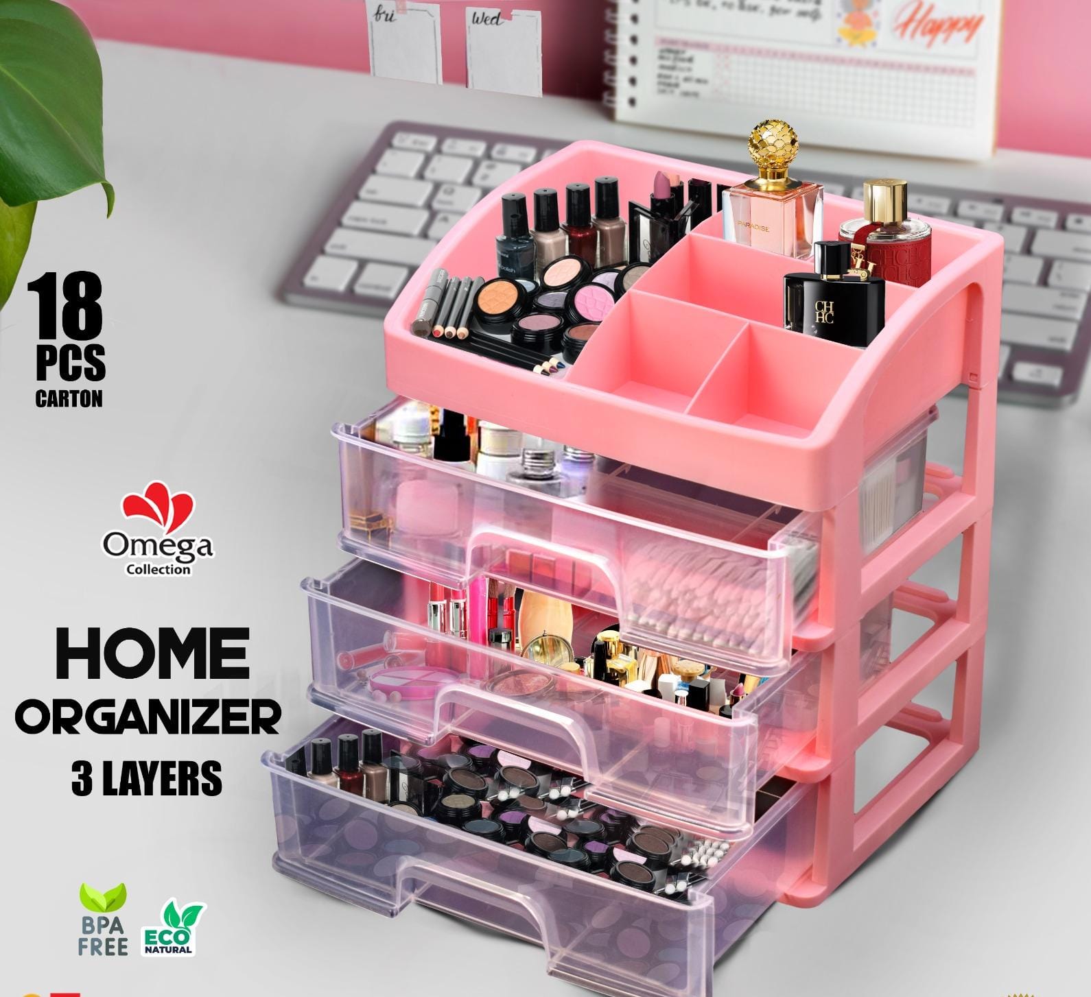 2-Tier Multi-Functional Desktop Home Organizer