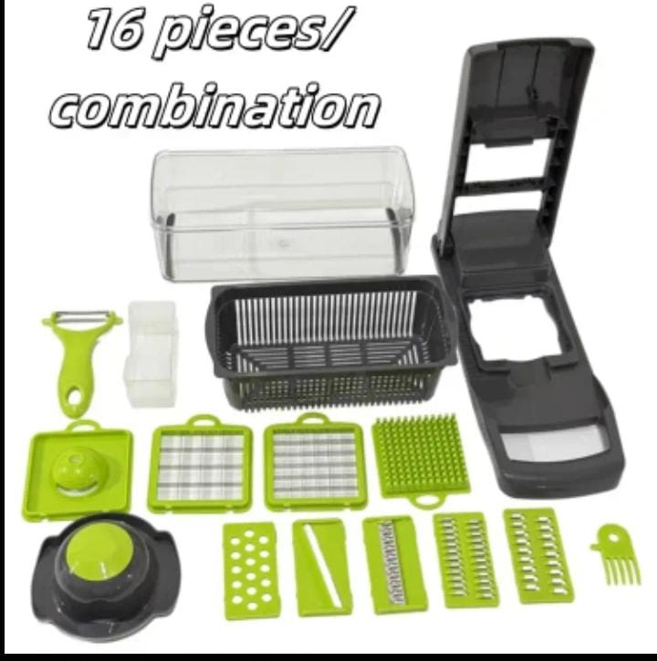 16-Piece Vegetable Chopper & Slicer Kit – All-in-One Kitchen Tool