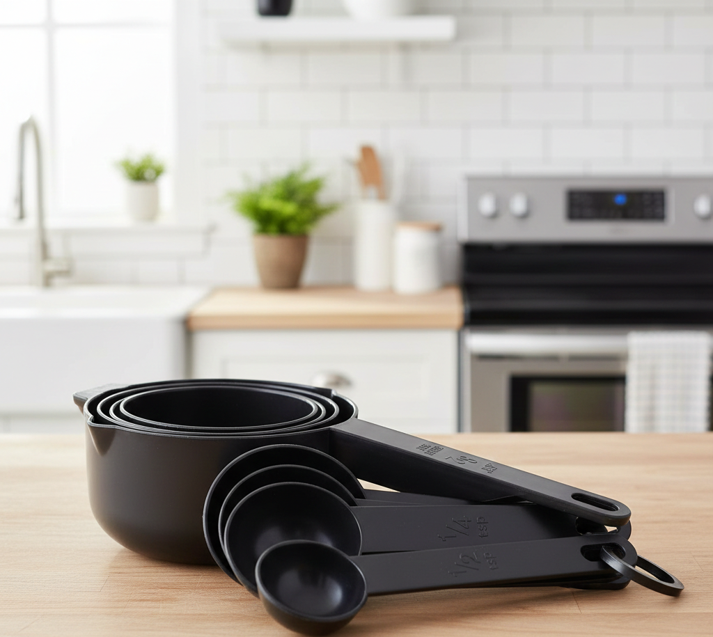 Premium 10-Piece Measuring Cups and Spoons Set – Sleek Matte Black